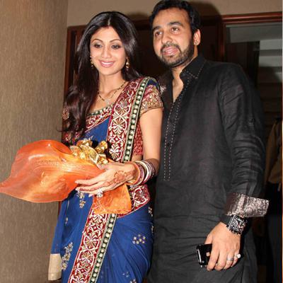 Beautiful Bollywood actress, Big Brother winner Shilpa Shetty with her husband Raj Kundra