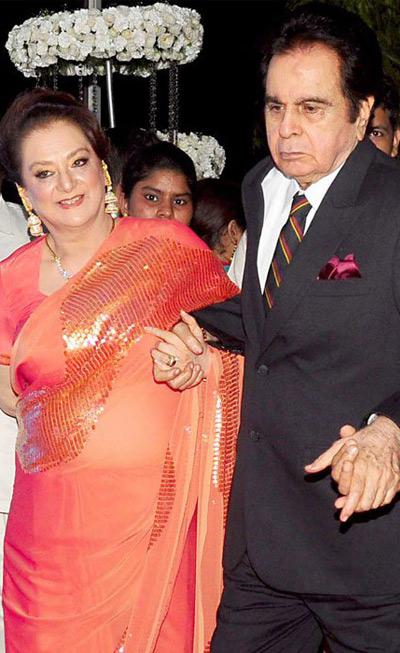 Superstar Dilip Kumar with eternal beauty Saira Bano at Wedding Reception of Esha Deol