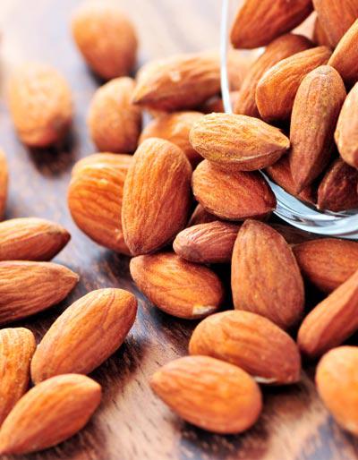 Almonds: have healthy fat, fiber, complex carbs, vitamins and have an ability to block calories