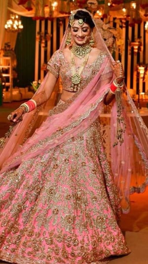 Manish Malhotra Brides In Pink Lehengas