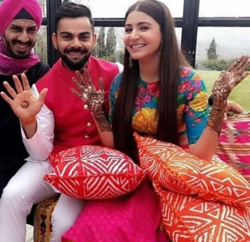 Anushka Looks Like A Dream On Her Mehendi In This Multi-Colou