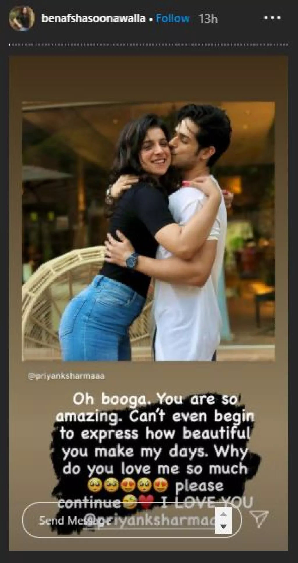 Priyank Sharma Gives Birthday Kiss To Bae Benafsha Soonawalla, She ...