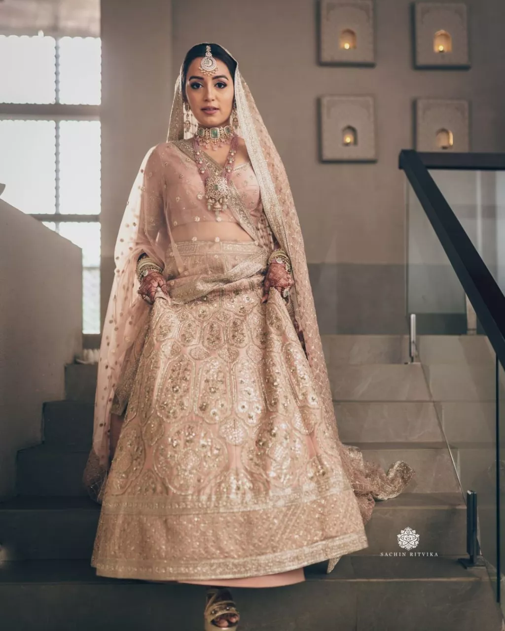 The Bride Stunned In Her Pastel Pink Sabyasachi Lehenga And Paired It ...