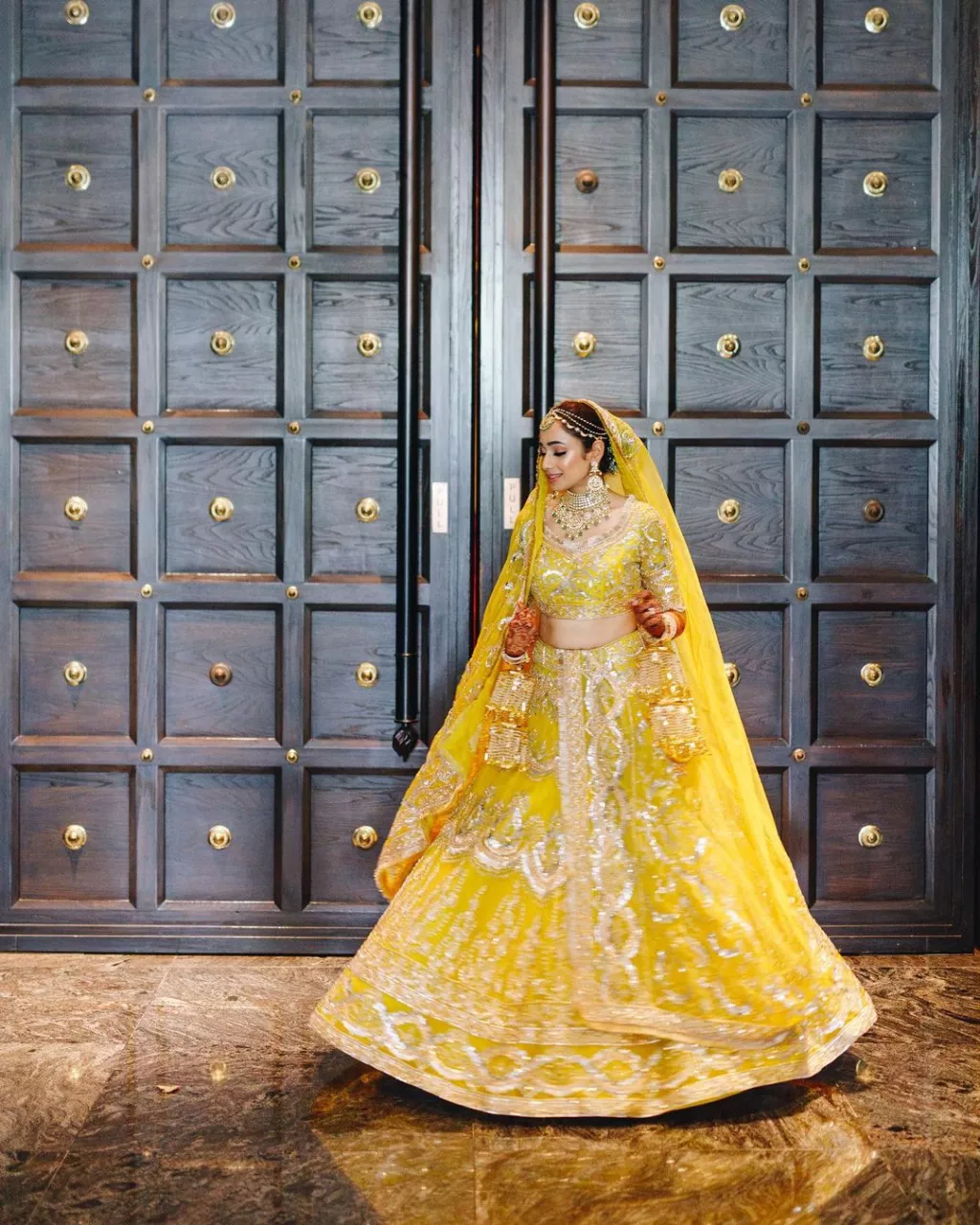 Manish Malhotra Bride Wore A Pineapple Yellow Lehenga For Wedding And A Manish Malhotra Bride Wore A Pineapple Yellow Lehenga For Wedding And A
