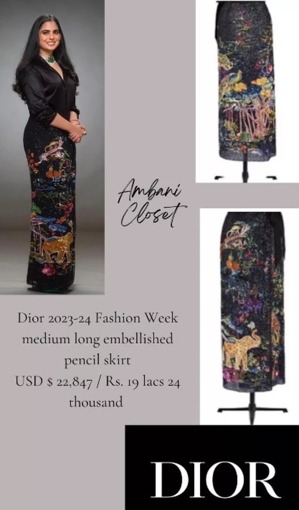 Isha Ambani Dons A Dior Skirt Worth Rs. 19 Lakhs, Satin Pumps Worth Rs ...