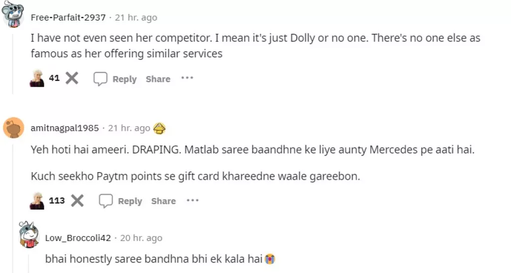Dolly Jain's Draping Charges 35K To 2 Lakhs, Netizen Says, 'Saree