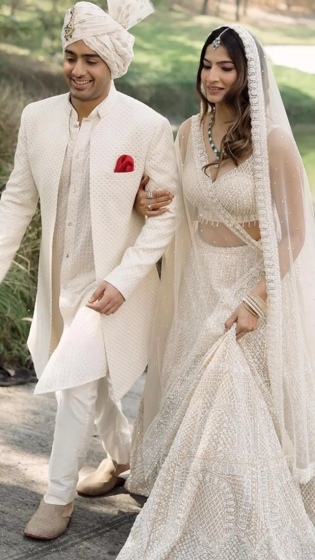 20 Brides Who Wore White Ensemble On Their Wedding From Embellished