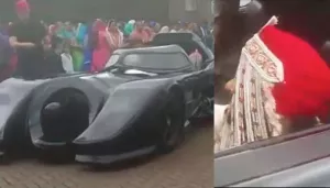 Indian Groom Enters His Wedding In A Batmobile With Batman Leaving Everyone Stunned