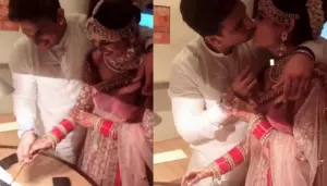 Just Married Prince Narula And Yuvika Chaudhary Share Romantic Kiss After Cutting Post-Wedding Cake