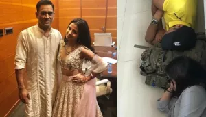MS Dhoni And Sakshi Dhoni Sleep On The Floor Of Chennai Airport Giving Us Perfect Couple Goals