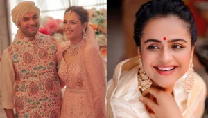 Prachi Tehlan Celebrates First Karwa Chauth With Hubby, Rohit Saroha, He Applies Mehendi On Her Hand