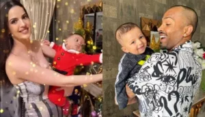 Hardik Pandya Turns Santa Claus For His Son, Agastya's First Christmas Celebration [Pictures Inside]