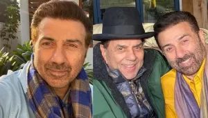 Sunny Deol Shares Childhood Picture With Sister And Dad, Dharmendra Of One Of Their Pillow Fights