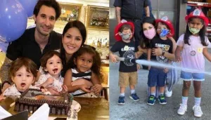 Sunny Leone Takes Her Kids, Nisha, Noah, And Asher To Fire House To Teach Them Fire Safety [Videos]
