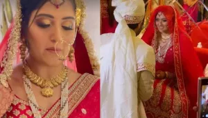 Shireen Mirza Radiates New Bride Glow In A Golden Gown For Her Reception Party