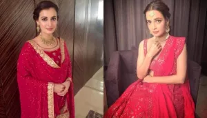 Dia Mirza Slays Her Ethnic Look In A Rs. 3 Lakhs 'Bandhani' Red Silk Lehenga, Raises The Temperature