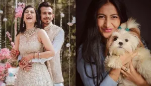 Yuzvendra Chahal Gives A Grand Welcome To His Wife, Dhanashree Verma With Their Two Pooches