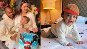 Hardik Pandya And Natasa Stankovic Are Elated To Receive Agastya's Framed Hand And Feet Impressions
