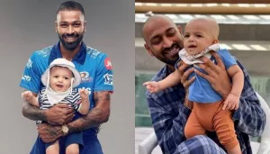 Hardik Pandya's Son, Agastya Enjoys A Stroller Ride With His 'Papa' And 'Tau Ji', Krunal Pandya