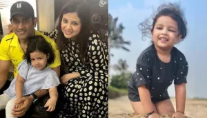 Unseen Childhood Picture Of Ziva Dhoni As She Smiles While Sleeping On Mommy Sakshi Dhoni's Shoulder