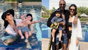Natasa Stankovic Shares A Pool Picture With Hardik Pandya And Agastya, Her Expression Is Priceless