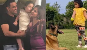 Sakshi Dhoni Shares A 'Picture-Perfect' Caricature With MS Dhoni, Ziva, Their Pooches And His Bike
