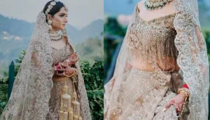 Bride Channelised Her Inner Royalness With A Sispatti That Enhanced Her Whole Champagne-Hued Attire