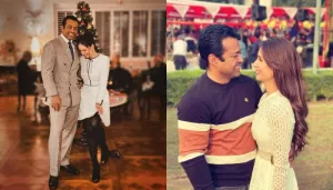 Kim Sharma And Leander Paes Twin In White As They Pose For Candid Pictures While Welcoming 2022