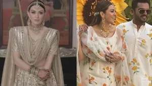 'Dulhan'-To-Be, Hansika Motwani Dons A Strappy Floral 'Sharara' For Haldi Ceremony, Twins With Groom