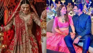 Hansika Motwani Stunned In A Pink Lehenga From Falguni Shane Peacock Worth Rs. 11 Lakhs At 'Sangeet'