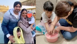 Geeta Basra And Harbhajan Singh Get Daughter, Hinaya's Hand-Impression, End Result Is Super Cute