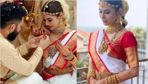 Mouni Roy Wears A Unique Temple Styled 'Kamarbandh' With Trinkets And Durga Motif, Sets A New Trend
