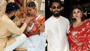 Mouni Roy Wears A Crimson 'Banarasi' Saree With Her Temple Choker Necklace, Gives 'Desi Bahu' Vibes