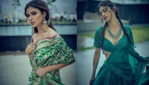 Mouni Roy Oozes In A Yellow Ruffled Chiffon Saree Worth Rs. 86,000, Paired With A Funky Braid Hairdo