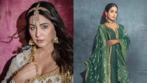 Hina Khan Grabs The Eyeballs In A Uniquely Designed Metallic Pre-Drapped Saree, Worth Rs. 1,75,000