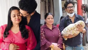 FIRST Picture Of Bharti Singh With Her Newborn As She Leaves Hospital With Hubby, Haarsh Limbachiyaa