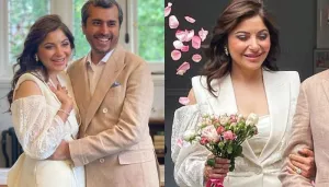 New Bride, Kanika Kapoor Dons A White Pant Suit For Her Church Marriage, Flaunts Huge Diamond Ring