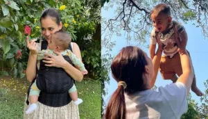 Dia Mirza Can't Take Her Eyes Off 1-Year-Old Son, Avyaan Azaad Rekhi In A Sea-Facing Photo From Goa