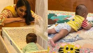 Mohena Kumari Singh's Son Turns Four-Month-Old, Enjoys His 'Me-Time' On Animal Quilt