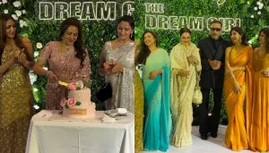 Hema Malini Cuts A Two-Tier Cake With Daughters At B'Day Bash, Rekha, Rani Mukerji And Others Join