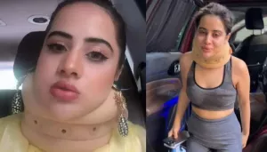 Uorfi Javed Flaunts Dark Circles And Tired Face As She Visits The Gym Even With Her Neck Sprain
