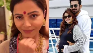Mom-To-be, Rubina Dilaik Dons A Chiffon Saree For Karwa Chauth, Watches Hubby's Face On Video Call