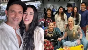 Hrithik Roshan And Girlfriend, Saba Azad Pose With His Family At Sister, Sunaina Roshan's B-Day Bash