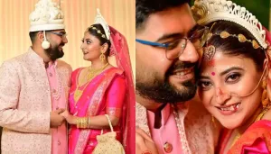 Bengali Actress, Sandipta Sen Drops Pics From Her Wedding, Stuns In A Pink Saree With Gold Jewellery
