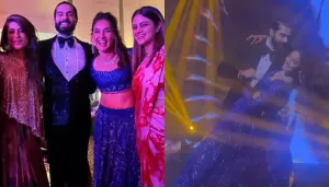 Mukti Mohan Dances With Beau, Kunal At Their Pre-Wedding Ceremony, Stuns In A Blue Sequin Lehenga