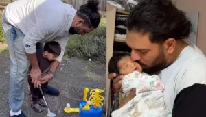 Yuvraj Singh Can't Stop Smothering Daughter With Kisses, Teaches Hockey To Son In Hazel's Cute Video