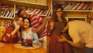 Rubina Dilaik Cuts A Yummy Cake With Family Ahead Of Delivery, Abhinav Shukla Caresses Her Baby Bump