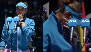 Teary-Eyed Sania Mirza Bursts Out Crying During Her Speech As She Bids Adieu To Grand Slam Career