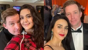Preity Zinta Stuns In Black Dress As She Shares Pictures With Her Hubby From The Oscars Celebration