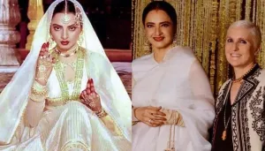 Rekha Exudes Charm In An Organza Saree And Traditional Gold Jewels, Poses With Dior Designer, Maria